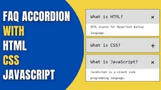 Simple FAQ Accordion with HTML CSS and JavaScript | HowToCodeSchool.com