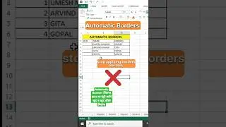 automatic Borders in Excel 