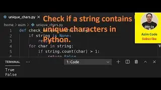 How to check if a string contains unique characters in Python