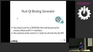 Call C++ from Rust with the cpp crate Interoperate with C++ libraries, using Qt as an example