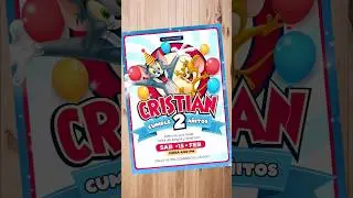 Invitacion digital de cumpleaños de Tom y jerry
