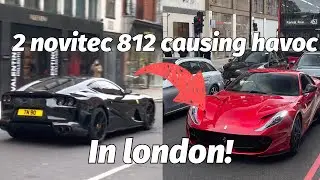 Two 812 novitec N Largo ferraris cause havoc in london