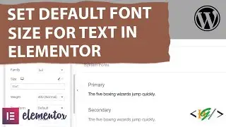 How to Set Default Font Size For Text in Elementor WordPress | Widget