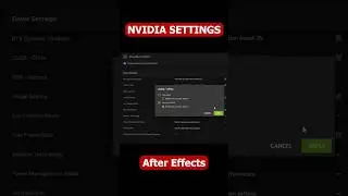 🔮 Master After Effects: Nvidia Control Panel Tricks Revealed! #aftereffects #nvidia #shorts #short