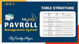 Table Structure of Payroll System in MySQL (Table Structure) #90