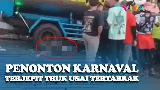 JERITAN WARGA Saat Truk Tangki Tabrak Penonton Karnaval di Mojokerto