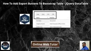 How To Add Export Buttons To Bootstrap Table | How To Use DataTable jQuery Plugin | PDF, CSV, Excel