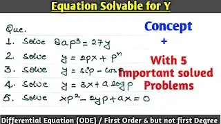 Equation Solvable for y in hindi | Equation solvable for y examples