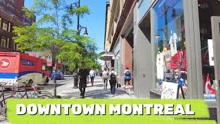 Sunny Day in Downtown Montreal, Québec, Canada - Summer Time [4K]