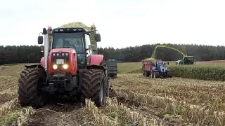 Mais Silage 2023 in Muddy Fields | John Deere 9800i + Straight Piped Massey Ferguson 8480