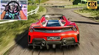 Ferrari 488 Pista Spider | Assetto Corsa - Steering Wheel Gameplay