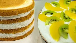 🍌Cream-banana cream with 🍑fruit for a cake- I - TORTodel!