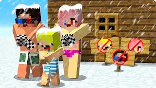 🥶НАС ВЫГНАЛИ ЗИМОЙ НА УЛИЦУ В МАЙНКРАФТ! ШЕДИ ЛЕСКА И НУБИК ХОЛОД MINECRAFT