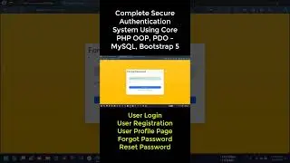 Complete Secure Authentication System Using Core PHP - OOP, PDO - MySQL & Bootstrap 5