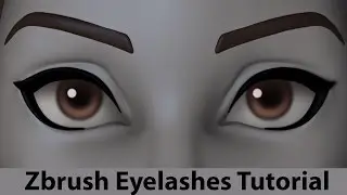 How to sculpt eyelashes in Zbrush - method 1 tutorial
