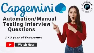 Capgemini | Automation Testing Interview Questions | 1 - 3 year of Experience 🤟 | @MohantyAcademy