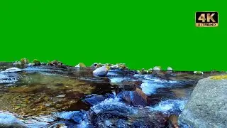 river flowing green screen video