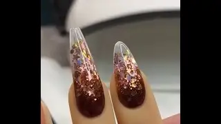 How to Create A Bronze Glitter Fade Nail Art Designs Tutorial