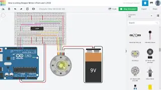 How to wiring Stepper Motor 4 Pairs and L293D by using Ardunio Uno R3 in Tinkercad