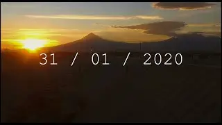 Hermoso Atardecer de Popocatepetl e Iztaccihuatl - México [Timelapse] [31/01/2020]