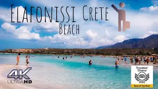 Elafonissi in 4K | A Virtual Tour On The Best Beach in Crete 🇬🇷 [Rank #21 in the World] Pink Sand