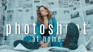 QUICK & EASY DIY PHOTOSHOOT IDEA AT HOME | NEWSPAPER backdrop studio*