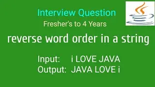 Reverse word order in a String using java || core java || Java concepts by Jay tutorial || Strings