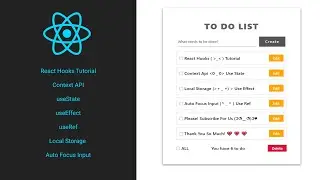 React Hooks | To Do List using Context API