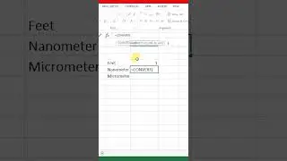 Convert Feet into Nanometer in Microsoft Excel #nano #excel #shorts