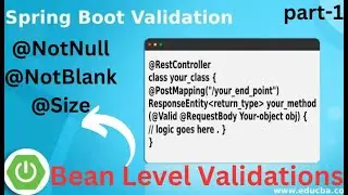 Bean Validations In SpringBoot Part-1 | Spring Boot Validations | Spring Starter Validations