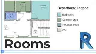 Revit - How to add Rooms in a floor plan (and create a legend) (7-Set)