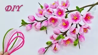 🌸САКУРА своими руками 🌸Цветы из синельной проволоки/Pipe Cleaner Flowers DIY