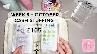 OCTOBER W3 - CASH STUFFING £105 | UK Low Income Cash Stuffing | Savings | #CashEnvelopeStuffing