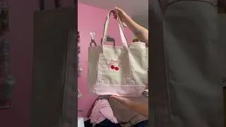 Embroidering a Tote Bag🍒🎀 
