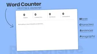 Create a Live Word Counter | Count Words, Characters, Sentence & Paragraphs - Html, CSS & Javascript