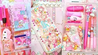 🌸Pink Cute Stationery Organization ASMR | My Melody 🎀