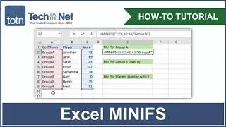 How to use the MINIFS function in Excel