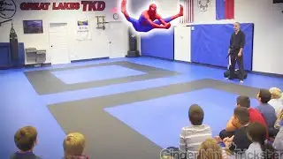 SPIDERMAN Visits Great Lakes TKD | Kicks & Flips in Real Life | REACTIONS 😮