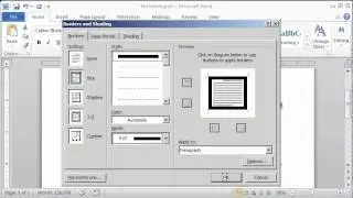 Word 2010: Paragraph Borders
