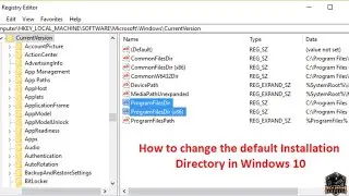 Change Default Program Files Installation Directory Location