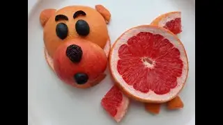 ФРУКТОВАЯ НАРЕЗКА МЕДВЕДЬ. Как украсить детское блюдо. Украшение детского блюда