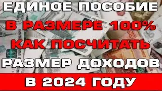 Единое пособие в размере 100% Как посчитать размер доходов