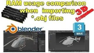 Blender vs 3ds Max RAM usage comparison when importing *.obj files