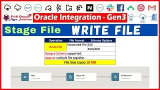 38. Stage file activity in oic | Stage file write file operation in oic | OIC tutorials