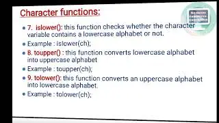 character functions | built-in functions | char functions | ctype.h functions | c language tutorial