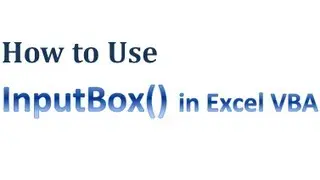 Excel VBA Tips n Tricks 46 How to Use InputBox