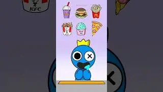 Which Fast Food do you like? Guess Puzzle Game with Rainbow Friends BLUE 