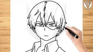 Как рисовать Shoto Todoroki Пошаговое руководство | Скачать раскраски бесплатно
