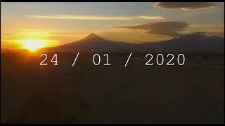 Hermoso Atardecer de Popocatepetl e Iztaccihuatl - México [Timelapse] [24/01/2020]