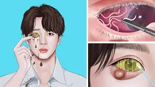 ASMR Help Jin treat dirty eyes and remove eyeworms